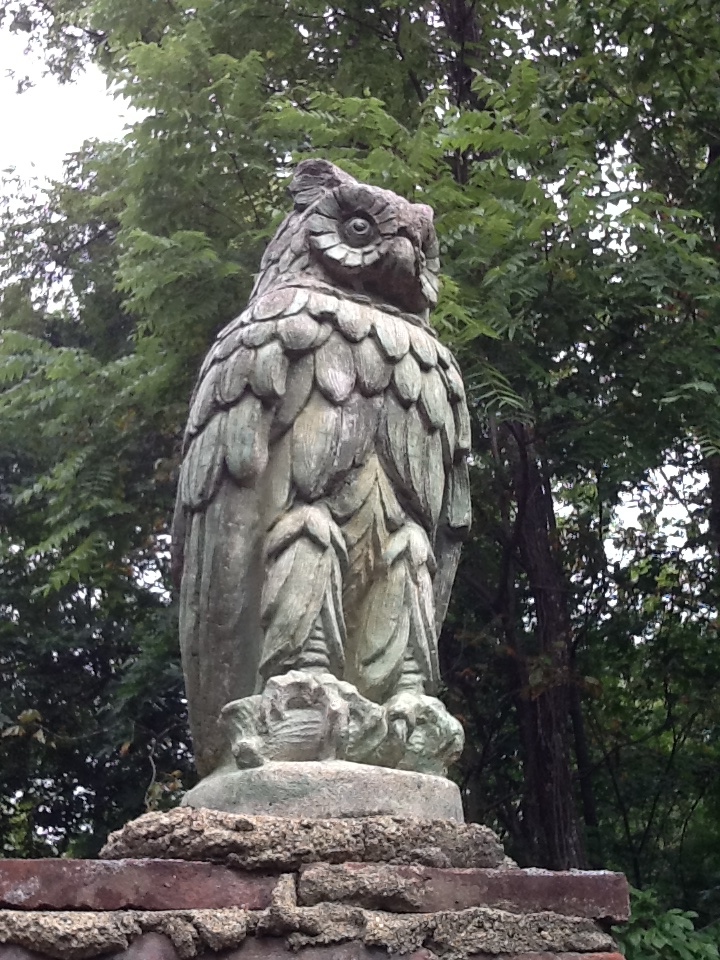 Owl guarding the corner of the Secret Garden
