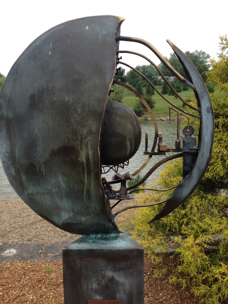 "Evolving Sphere" by Thomas A. Yano, in the Stream Garden